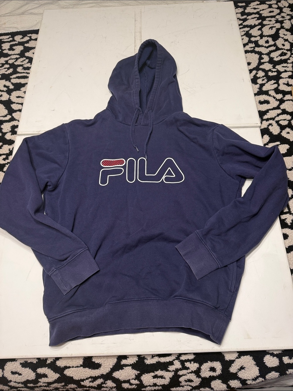 FILA Navy Blue Crewneck Hoodie with Contrasting Logo